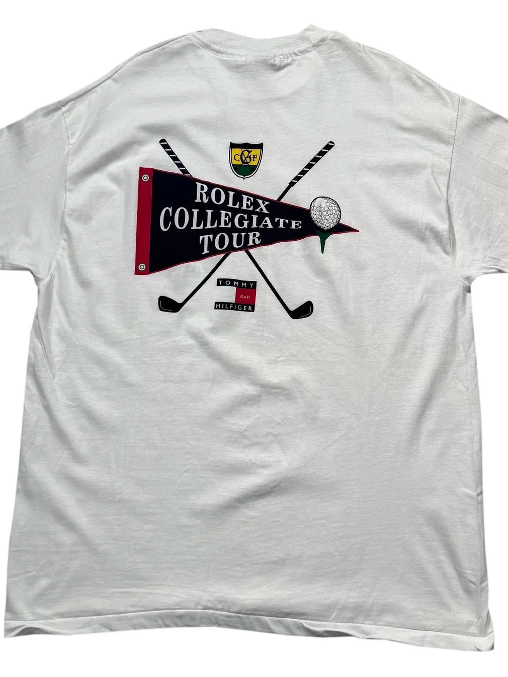 Vintage Tommy Hilfiger Rolex Collegiate Tour White T Shirt Size Xl Nwot